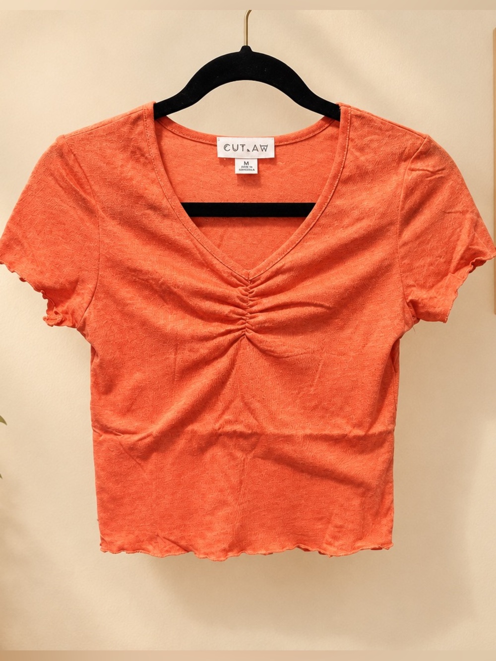 NWT Outlaw Teens Women’s Orange Cap Sleeve V Neck Blouse Top Shirt - Size M